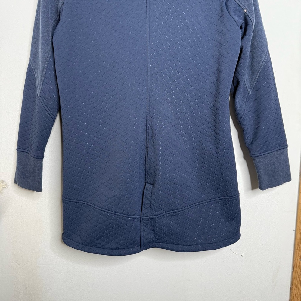 The North Face Caroluna Quilted Hooded Fleece Jacket Coat Blue Size L - Picture 8 of 15